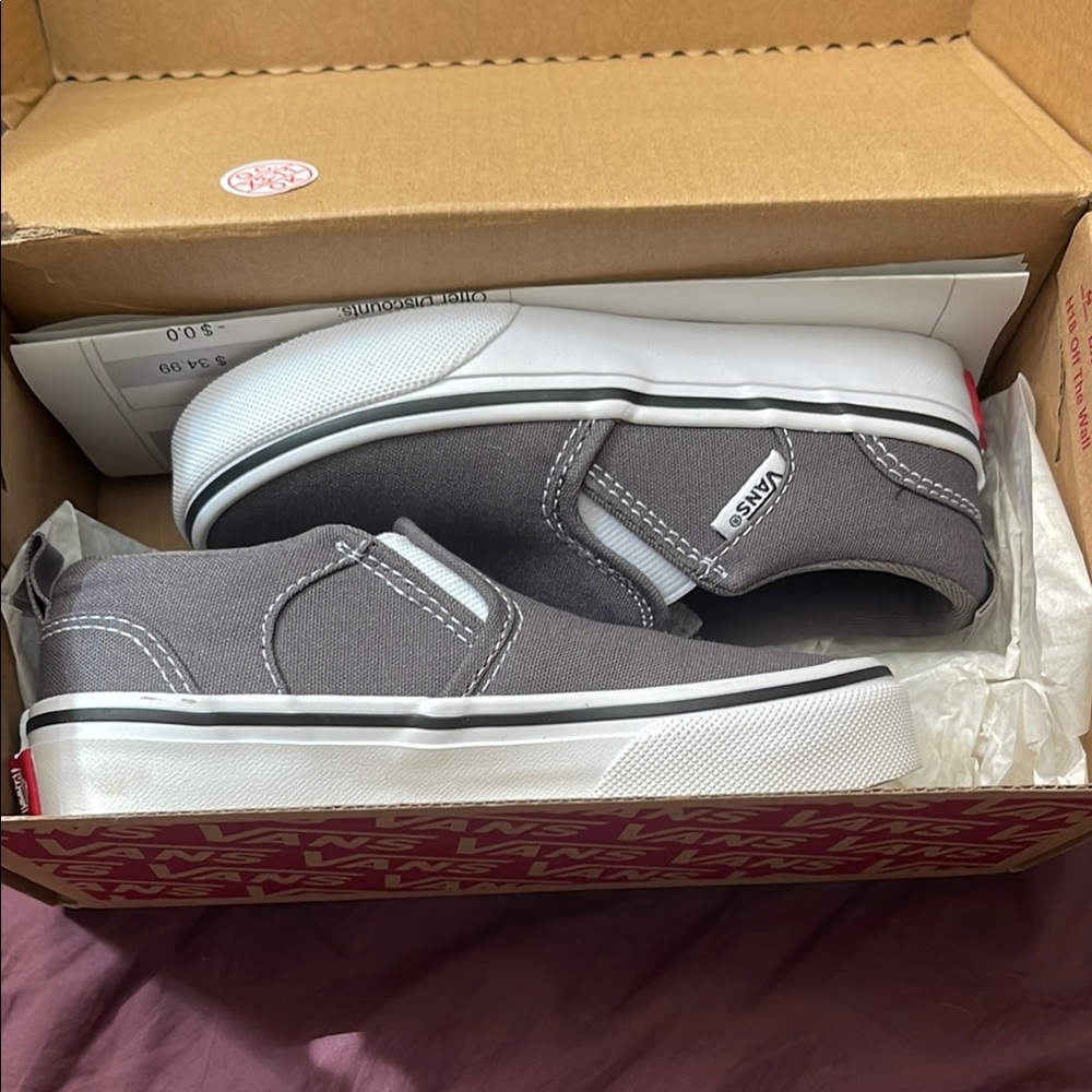 Vans Gray Slip-On Sneakers